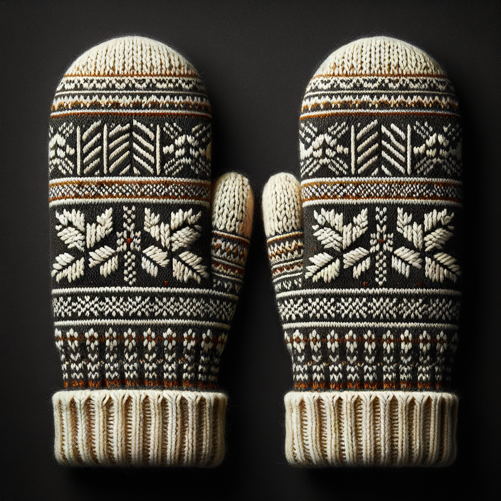 High-quality, handmade Fair Isle mittens showcasing classic cold-weather gear and traditional knitting patterns, perfect as warm hand gear and winter accessories.