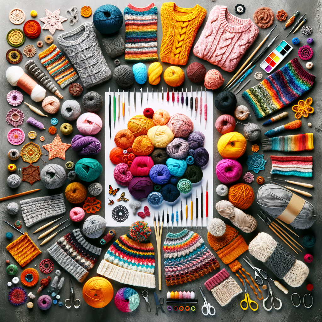 Vibrant display of unique knitting designs featuring customized knit patterns, personalized knits, DIY knitting projects, and bespoke knitwear for knitting pattern customization.