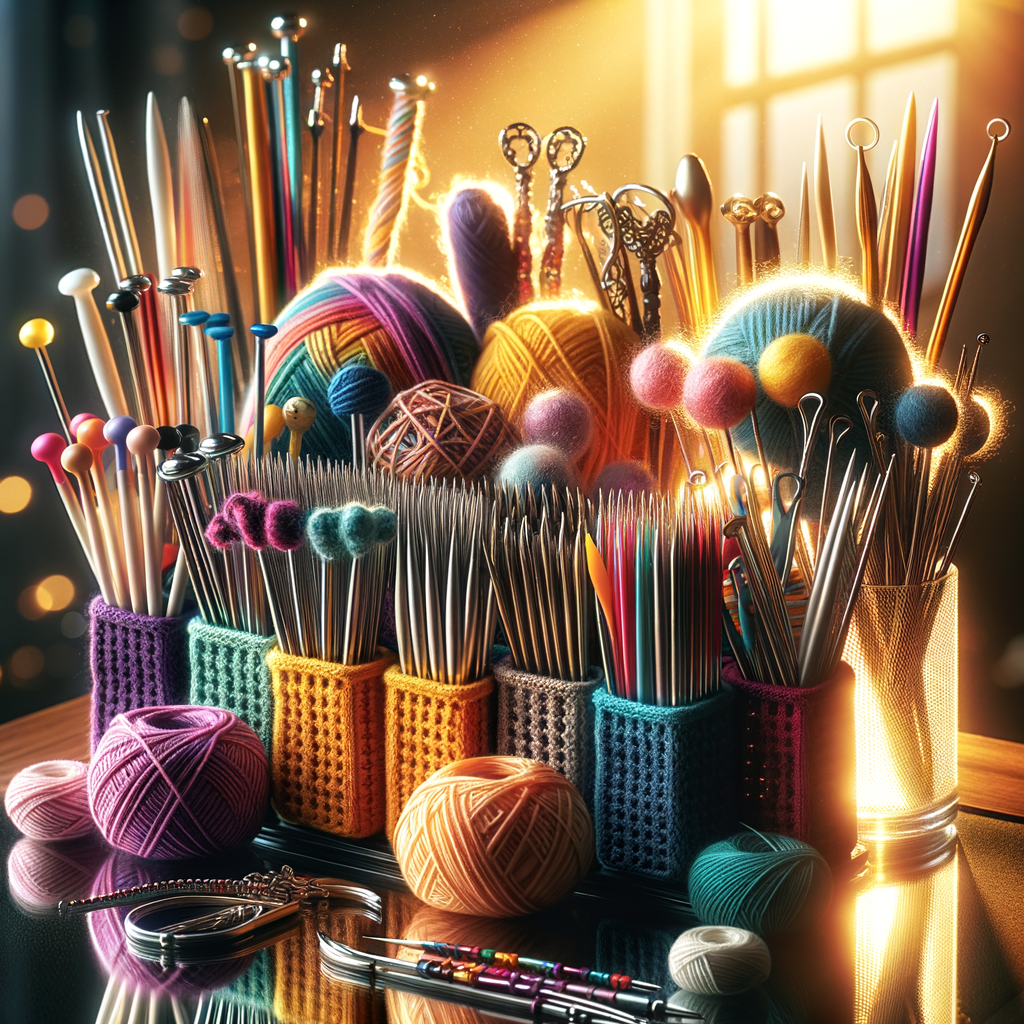 Vibrant knitting needle holders and cable needle storage solutions for tangle-free knitting, showcasing top-rated knitting accessories and cable knitting tools for optimal knitting organization, as seen in cable needle holder reviews.